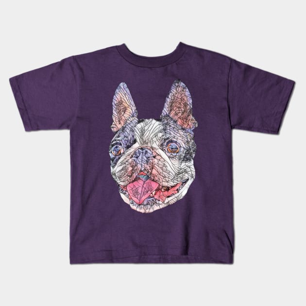 Boston Bull Terrier Kids T-Shirt by DoggyStyles